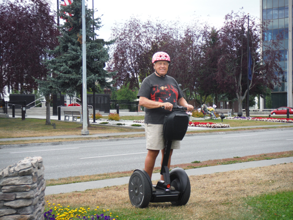 Lee Duquette on his Segway in Anchorage